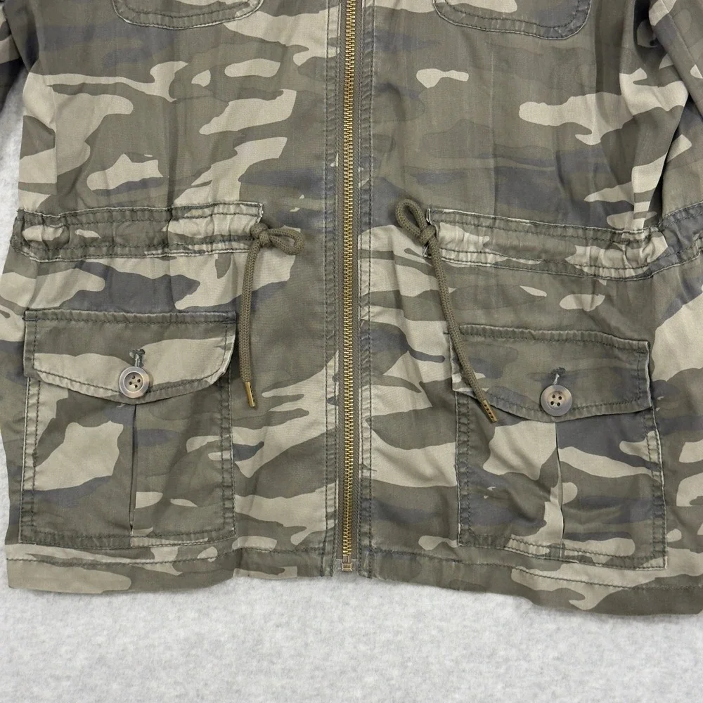 Express Utility Jacket Women M‎ Camo Green Excellent Military Full Zip Gorpcore